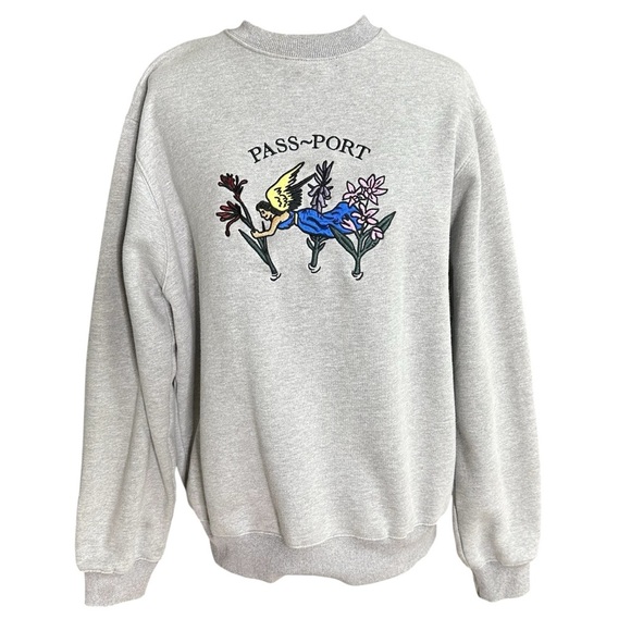 Passport Gardening Appliqué Sweatshirt Grey. Size Small - Picture 1 of 7